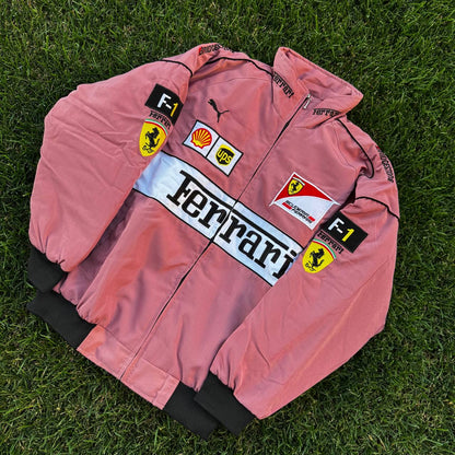 Бомбер «Ferrari» vintage pink/black