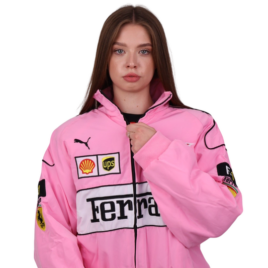 Бомбер "Ferrari" pink F1 vintage