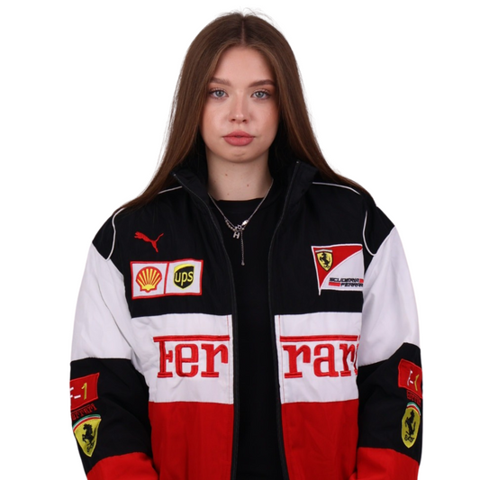Бомбер "Ferrari" white F1 vintage