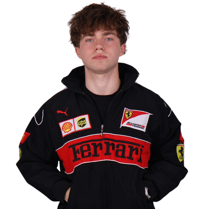 Бомбер "Ferrari" black F1 vintage