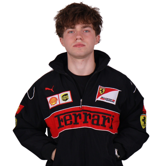 Бомбер "Ferrari" black F1 vintage