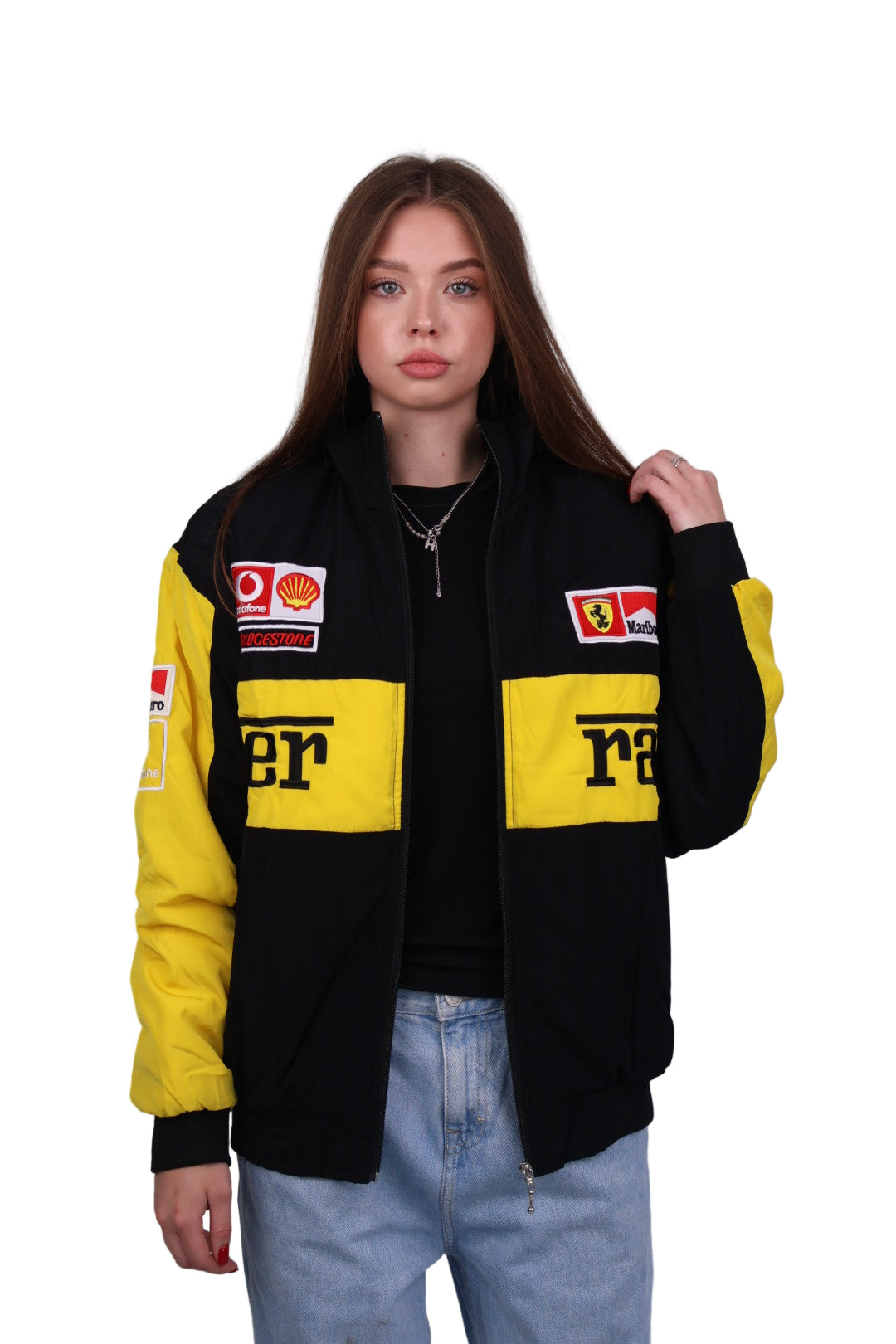 Бомбер "Ferrari" yellow F1 vintage