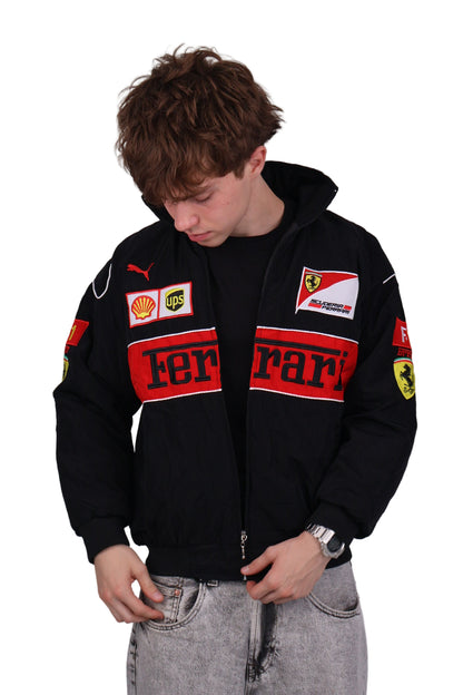 Бомбер "Ferrari" black F1 vintage