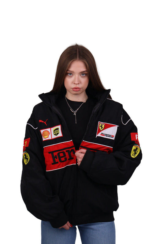 Бомбер "Ferrari" black F1 vintage