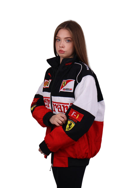 Бомбер "Ferrari" white F1 vintage