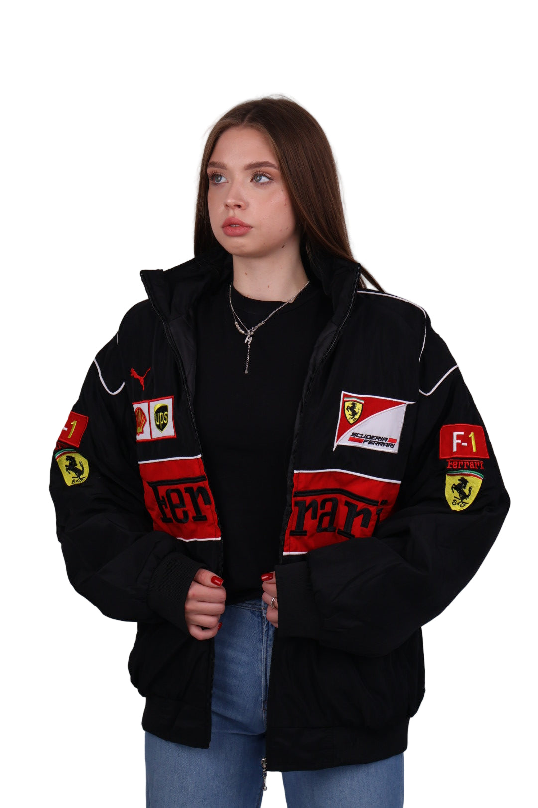 Бомбер "Ferrari" black F1 vintage