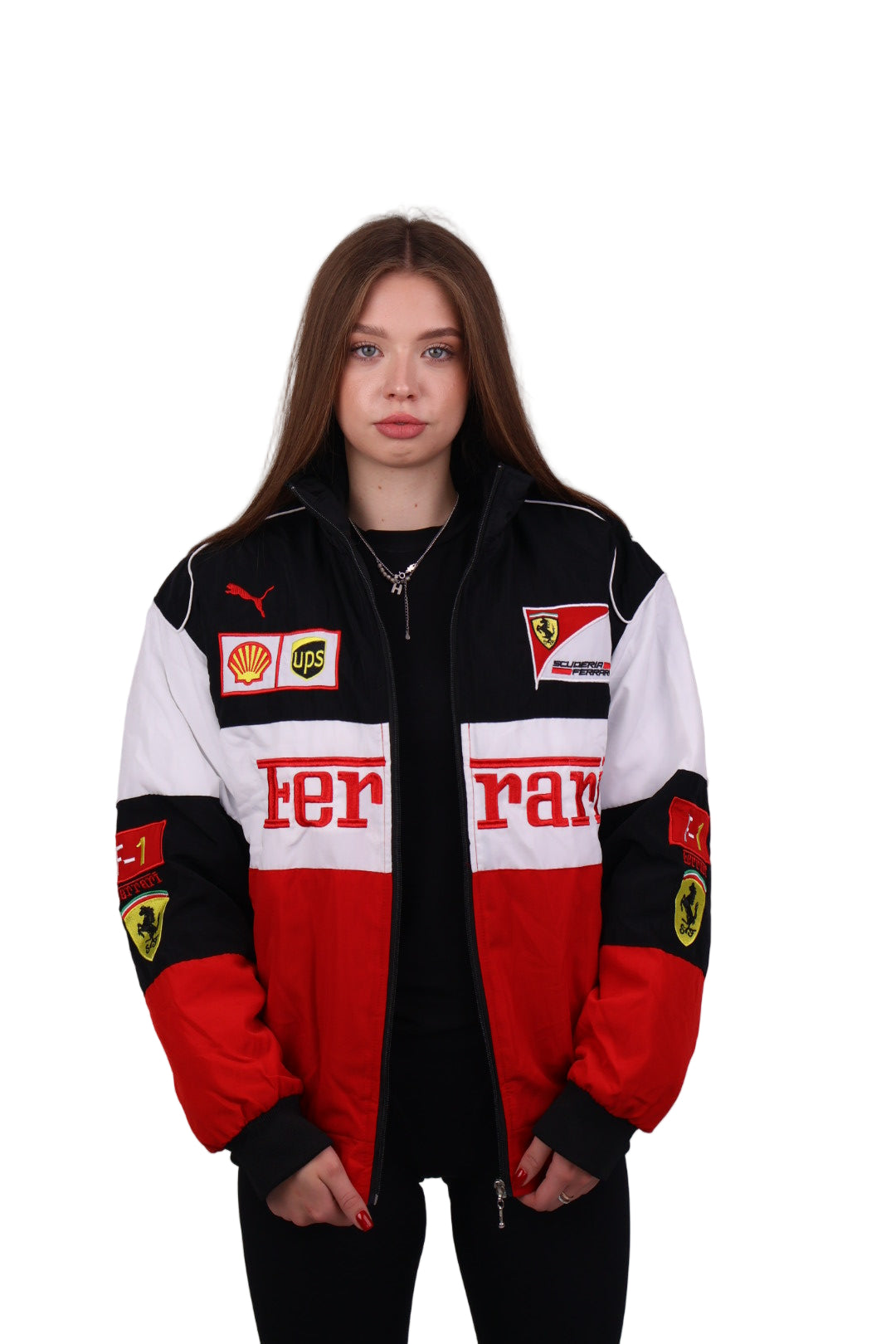 Бомбер "Ferrari" white F1 vintage