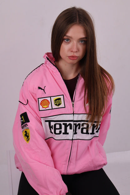 Бомбер "Ferrari" pink F1 vintage